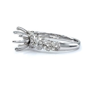 Vente en gros – Monture semi-encadrée classique et élégante en or blanc massif 18 carats avec diamant véritable, qualité supérieure, idéale pour un cadeau d'anniversaire - Product Image 3