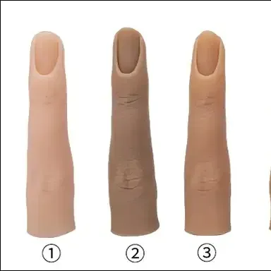 Offre Spéciale Six couleurs Silicone doigt modèle ongle Silicone pratique doigt main pour ongles étudiants formation et affichage