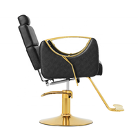 Chaise de salon de coiffure moderne personnalisée en cuir PU classique avec pompe hydraulique, design pliable pour usage commercial