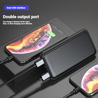 Vente en gros de power banks 10000mAh imprimé logo personnalisé cadeau mince portable double interface de sortie USB chargeur de téléphone portable banque d'alimentation
