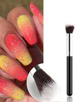 Ensemble de pinceaux Ombre pour Nail Art, manche en bois, tête ronde oblique, outils de manucure en gel UV, 17.5cm, 2 pièces