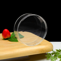 Boîte ronde en plastique transparent PS recyclable de qualité alimentaire avec couvercle, boîte de rangement pour collations portable et écologique
