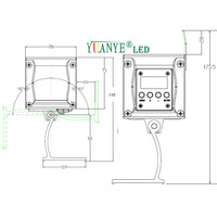 Projecteur mural LED RGBW Yuanyeled YY-XQ7096 en aluminium avec contrôle DMX 512, résistant à l'eau, pour façades d'hôtels