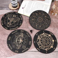 Art personnalisé radiesthésie en bois Divination lunes sorcellerie Wiccan autel fournitures année noir cristal pendule Laser décoratif