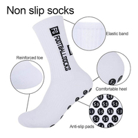 Chaussettes de football de haute qualité respirantes à revers antidérapantes avec matériau en élasthanne/nylon pour adultes
