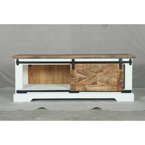 Mueble para TV Muro en Blanco y Natural, Aparador de Estilo Moderno y Elegante, Hecho a Mano, Producto al por Mayor para Comedor - Product Image 3