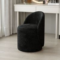 Tabouret de Coiffeuse Nordique Rotatif, Chaise de Maquillage Maison avec Dossier pour Chambre à Coucher