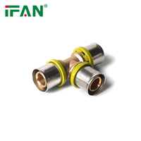 IFAN Échantillon Gratuit Plomberie Raccord PEX Raccords à pression en laiton Té pour tuyau de chauffage au sol