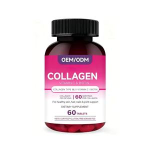 Comprimés de collagène OEM/ODM avec vitamine C biotine calcium fer <span class=keywords><strong>zinc</strong></span> sélénium 60 comprimés - Product Image 1