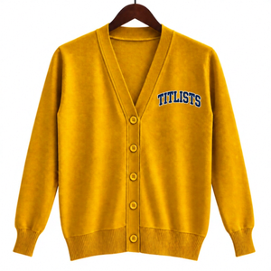 Suéter/Cárdigan de Lana/Cachemira de Alta Calidad Personalizable con Cuello en V para Logotipos de Hermandades/Fraternidades/Escuelas/Universidades - Product Image 1