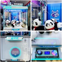 Machine de jeux d'arcade commerciale d'intérieur Naughty Dog, grue à griffes en verre trempé et métal pour peluches, à monnayeur, garantie 1 an