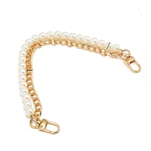 Borsa di perle con cinturino in metallo a manico corto borsa di ricambio con cinturino a catena di perle borsa a catena accessori per borsa da borsa - Product Image 1