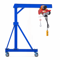Mini-grue portative électrique à portique, construction en acier, câble de levage, capacité 1 tonne, hauteur de levage 3m, haute qualité