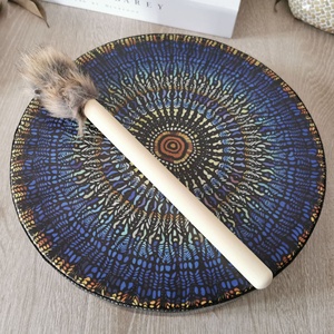 Décoration murale tambour rond avec baguettes - Ornement d'instrument de percussion chinois pour une ambiance festive à la maison et sur scène - Product Image 4