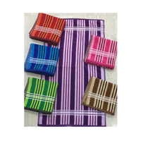 Serviettes en tissu éponge rayées confortables et riches en fibres, 100 % coton, fil recyclé, pour une expérience post-bain douillette, douces et absorbantes, vente en gros
