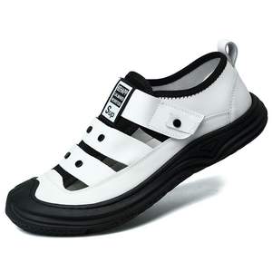 Sandalias de Playa para Hombre, de Cuero Genuino, Punta Abierta, Ligeras, Transpirables, Antideslizantes, con Soporte de Arco, Suela Suave, Casuales, por Encima de la Rodilla - Product Image 1