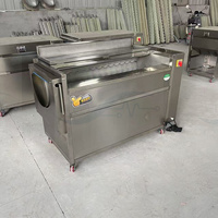 Automatische aardappel-, wortel- en gemberwasser en -schiller voor gember
