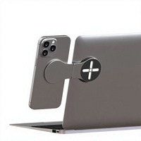 Support magnétique double face N52 2-en-1 pour ordinateur portable, support de téléphone détachable, support d'extension en aluminium pour utilisation sur bureau