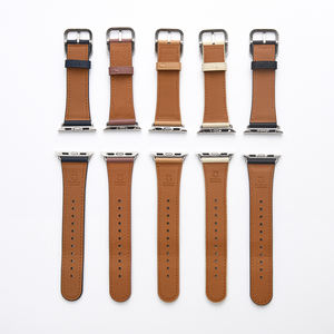 Low MOQ Vintage Leder armband Uhren armband Luxus 20mm 22mm 24mm porös atmungsaktiv hand gefertigte Nähte Uhr Armband Zubehör - Product Image 5