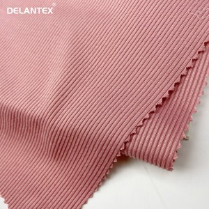 Delantex precio de fábrica DTY 2*2 costilla 2 lados cepillado poli Spandex costilla tela muestra gratis - Product Image 5