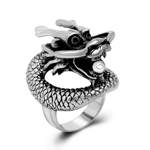 Dragon <b>Ring</b> <b>Men</b> Stainless Steel Animal Shape Retro Jewelry Gift SA392 - Product Image 1