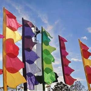 Drapeau balinais 75x400cm avec mât en fibre de verre, style réglable pour la suspension ou le dépliage, drapeau de festival extérieur - Product Image 3