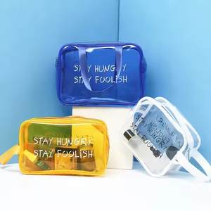 Sac de Cosmétiques Transparent en PVC Holographique avec Impression Sérigraphique de Logo Personnalisé, Grande Capacité, Étanche, Pochette de Maquillage - Product Image 3