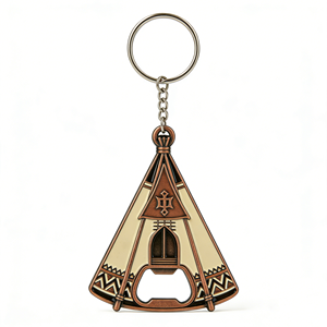 Llaveros Personalizados de Metal con Forma de Tipi, Destapadores de Botellas, Novedosos Llaveros Premium con Esmalte de Color - Product Image 1