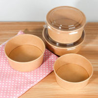 Bols en papier kraft à double paroi jetables personnalisés avec couvercles, qualité alimentaire, compatibles micro-ondes, imperméables, biodégradables