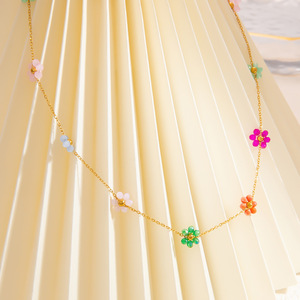 Floral Jewelry <b>Set</b> Stainless Steel 18K Gold Plated Necklace <b>Bracelet</b> Women's Gift Fashion Jewelry - Product Image 4