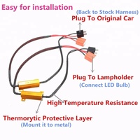 Arnés de Cables Decodificador LED H7 para Automóviles, Cancelador de Errores, Resistencia de Carga, Adaptador, Eliminador de Luces Antiniebla para Modificación de Faros Delanteros