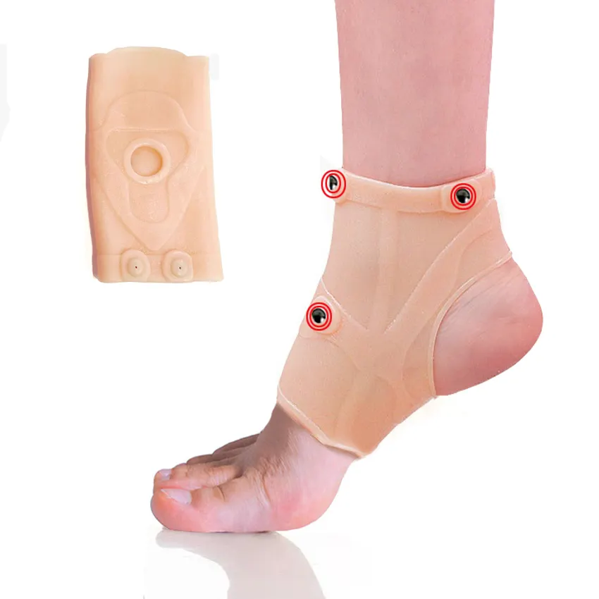 Gel Magnetic Ankle Brace Compression Strap Sleeves Support Soft Gel Bandage Heel Socks Foot Protective Gear Fitness Sports