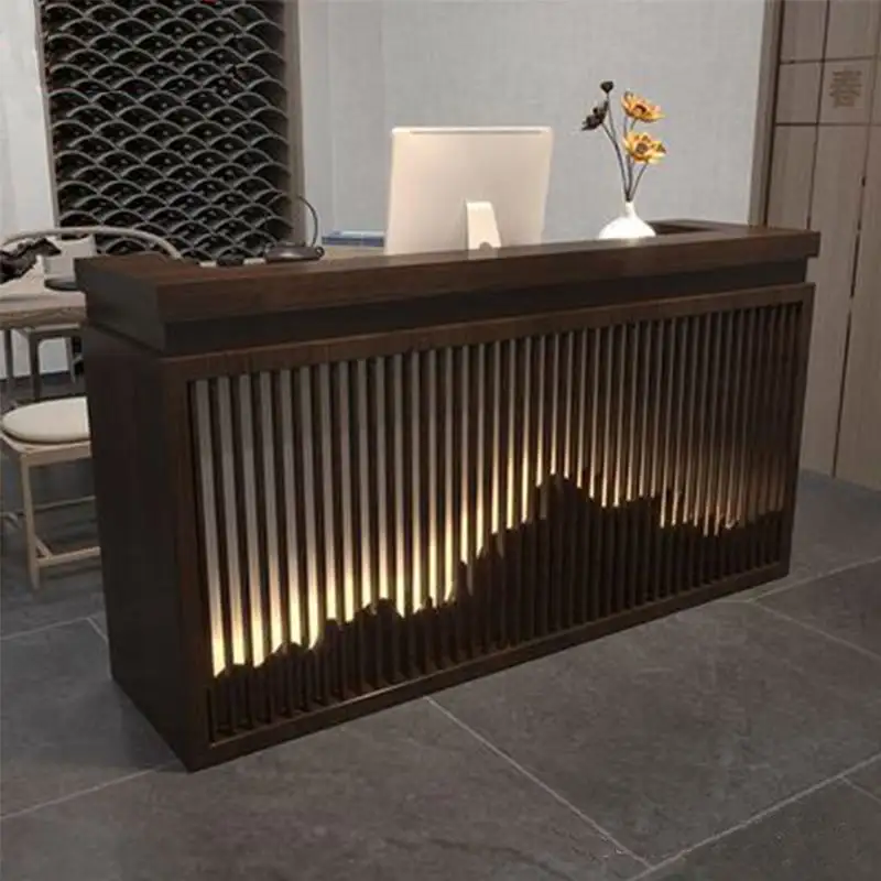 Office Front Welcome Desk Bar Counter Simple Modern Company Reception Desk Cashier Counter Popular Guangzhou Office Furniture