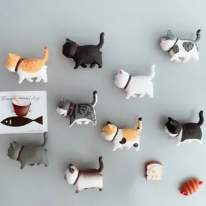 Venta al por mayor, precio de fábrica, 3D de dibujos animados gato refrigerador imanes para la decoración de la casa