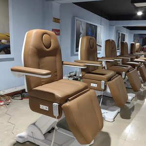 Design unico regolabile marrone salone di bellezza trattamento viso letto 3 motori letti da massaggio elettrici per salone con luci - Product Image 4