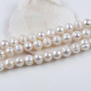 Perles de culture d'eau douce naturelles de 10-11 mm, de couleur blanche et rose, en forme de pomme de terre, faites à la main, Zhuji, bricolage, perles en vrac, matériaux - Product Image 2