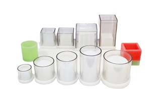 B-7007 Moule à bougie en plastique acrylique, résistant au vent, pour bougies à combustion interne, formes : tasse, cylindre carré creux, colonne ronde, pilier - Product Image 5