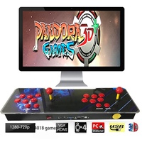 Acheter une console de jeu d'arcade classique avec bouton poussoir et double joystick, contrôleur Pandoras Treasure 3D Arcade Game Console