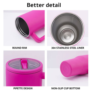 Vaso Térmico de Viaje Personalizado de 40 oz de Acero Inoxidable, Taza de Doble Pared Antiderrames para Bebidas y Camping con Pajita Plegable - Product Image 2
