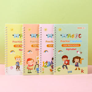 EN STOCK Número Libros del alfabeto inglés Juego de libros de caligrafía Cuaderno para una escuela Libro de práctica de escritura a mano acanalado para niños - Product Image 1