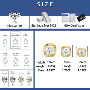 Модные мужские праздничные подарочные украшения 925 стерлингового серебра VVS Moissanite мелкая ветряная мельница серьги-гвоздики для вечеринки - Product Image 6