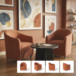 Modern Single-Seater Velvet <b>Armchair</b> Comfortable Reclining with Wheels Indoor Sofa Chair for Home <b>Dining</b> Hotel and Office Use - Product Image 3