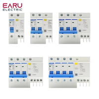 Disjoncteur miniature industriel EARU 1P+N/2P/3P+N/4P 6A-63A 400V 6kA Capacité de coupure Interrupteur différentiel en plastique DZ47LE-63