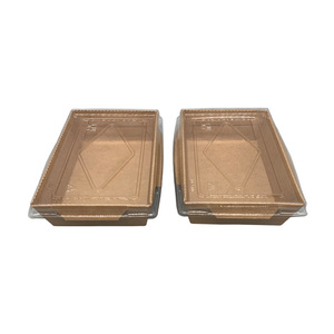 Food Packaging Container Takeout Salad Box Folding Packaging Kraft Paper Box With Lid - Product Image 5