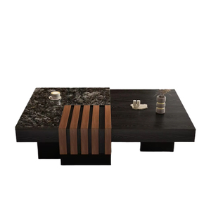 Tavolino da Caffè Rettangolare Innovativo in Stile Antico, Lusso Leggero, Moderno e Minimalista, con <span class=keywords><strong>Spazio</strong></span> di Archiviazione per Soggiorno e <span class=keywords><strong>Casa</strong></span> - Product Image 1