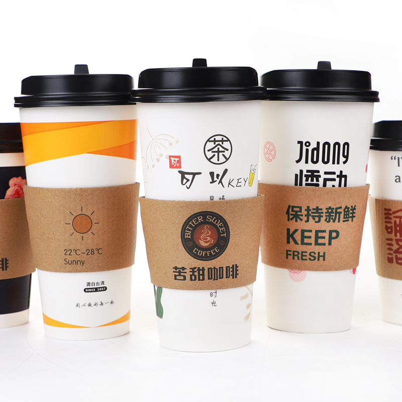 Custom Packaging Custom Design Logo Coffee Tea for Drinks Tin Lid Gold Foil Matte Kamination, 250gsm CMYK Paper Coffee Cups