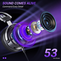 Casque stéréo ouvert sur les oreilles FIFINE H18V, filaire avec micro détachable, casque de studio pour l'enregistrement, podcast, DJ