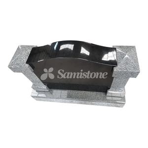 Lápida Funeraria Personalizada de Estilo Americano con Marco Negro y Gris, Diseño de Granito con Nido, Nuevo Diseño de Lápida y Monumentos - Product Image 3