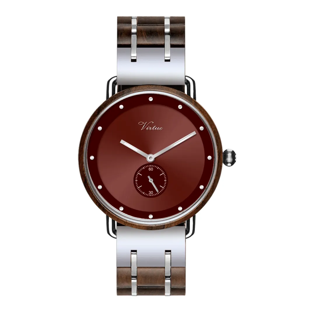 2021 Fashion Japan Quartz Stainless Steel Red New Arrival Leisure Wrist Eco-friendly Handcrafted Natural Wood Watches Men Women