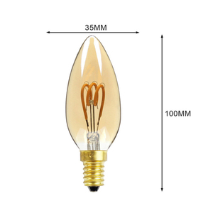 Ampoule <span class=keywords><strong>LED</strong></span> à filament vintage antique en verre clair ou ambré à intensité variable C35 <span class=keywords><strong>E14</strong></span> <span class=keywords><strong>4w</strong></span> - Product Image 5